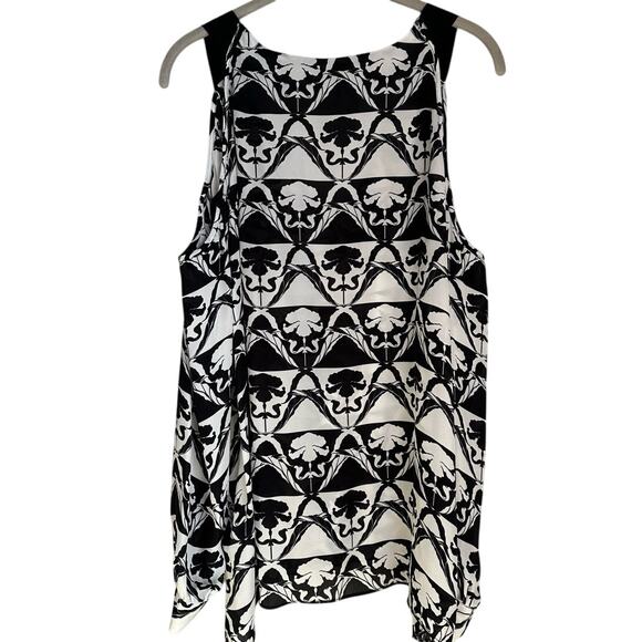 Nicole Miller Artelier Black Silk Cold Shoulder Blouse Women's Large - Picture 2 of 5